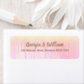 ほこりっぽいピンクピーチクル差出人住所ラベル ラベル (インサイチュ)