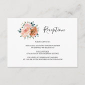 ほこりっぽいピンクピーチコーラルバラウェディングレセプション エンクロージャーカード