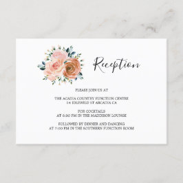 ほこりっぽいピンクピーチコーラルバラウェディングレセプション エンクロージャーカード