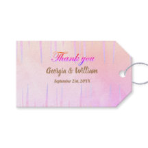 ほこりっぽいピンクピーチ結婚クルのサンキューギフトラベル