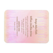 ほこりっぽいピンクピーチ結婚クルのマグネットカード マグネット (横)