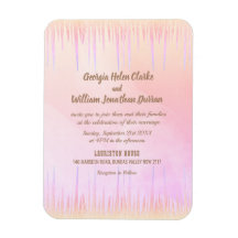 ほこりっぽいピンクピーチ結婚クルのマグネットカード