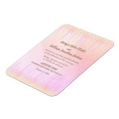 ほこりっぽいピンクピーチ結婚クルのマグネットカード マグネット (左側)