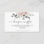 ほこりっぽいピンクフローラおむつラッフルチケット エンクロージャーカード (正面)