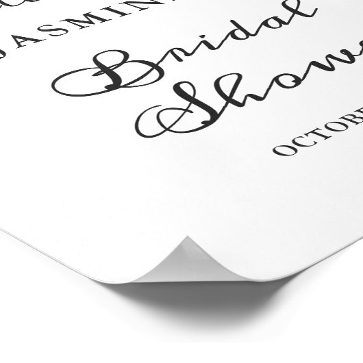 ほこりっぽいピンクフローラブライダルシャワーウェルカムサイン ポスター (角)