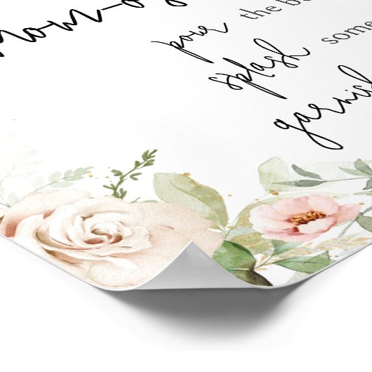 ほこりっぽいピンクフローラベビーシャワーマママオサバー ポスター (角)