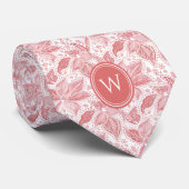 ほこりっぽいピンクフローラモノグラム ネクタイ (ロール)