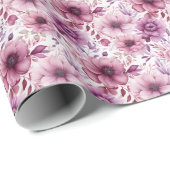ほこりっぽいピンクフローラ包装紙 ラッピングペーパー (ロールコーナー)