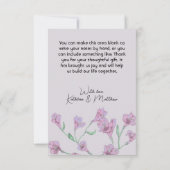 ほこりっぽいピンクフローラ水結婚色の サンキューカード (裏面)