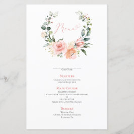 ほこりっぽいピンクフローラ結婚リースのメニュー