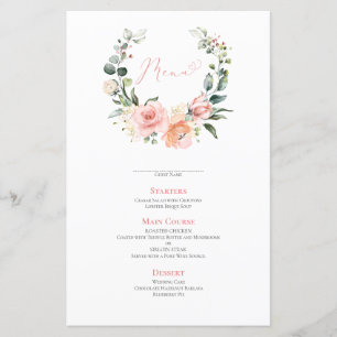 ほこりっぽいピンクフローラ結婚リースのメニュー