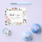 ほこりっぽいピンクフローラ緑ありがとう招待状 チラシ (シングル)