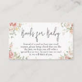 ほこりっぽいピンクフローラ赤ちゃんシャワーベビー本 エンクロージャーカード (正面)
