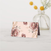 ほこりっぽいピンクブライダル茶 プレイスカード (裏面)