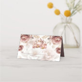 ほこりっぽいピンクブライダル茶 プレイスカード (正面)