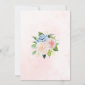 ほこりっぽいピンクブルーアジサイフローラボタニカル結婚ズ 招待状 (裏面)