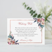 ほこりっぽいピンクブルーフローラウィングウェル結婚ズ エンクロージャーカード (スタンド正面)