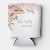 ほこりっぽいピンクボホパンパスグラス |ブライダルシャワー 缶クーラー (正面)