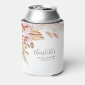 ほこりっぽいピンクボホパンパスグラス |ブライダルシャワー 缶クーラー (缶裏面)