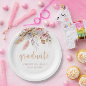 ほこりっぽいピンクボホフローラパンパスグラス卒業 ペーパープレート (パーティー)