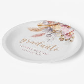 ほこりっぽいピンクボホフローラパンパスグラス卒業 ペーパープレート (アングル)