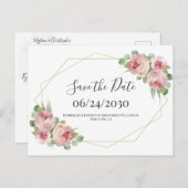 ほこりっぽいピンクボホフローラ幾何学日付を保存 ポストカード (正面/裏面)