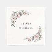 ほこりっぽいピンクボホフローラ結婚素朴 スタンダードカクテルナプキン (正面)