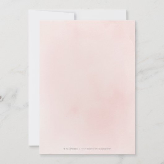 ほこりっぽいピンクボホフローラ結婚素朴 招待状 (裏面)