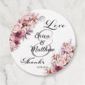 ほこりっぽいピンクボホモダンフローラ結婚スクリプト フェイバータグ (正面)