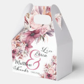 ほこりっぽいピンクボホモダンフローラ結婚スクリプト フェイバーボックス (正面)