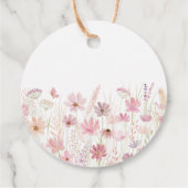 ほこりっぽいピンクボホワイルドフラワーベビーシャワー フェイバータグ (裏面)