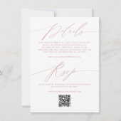 ほこりっぽいピンクミニマリスト両面結婚の 招待状 (裏面)