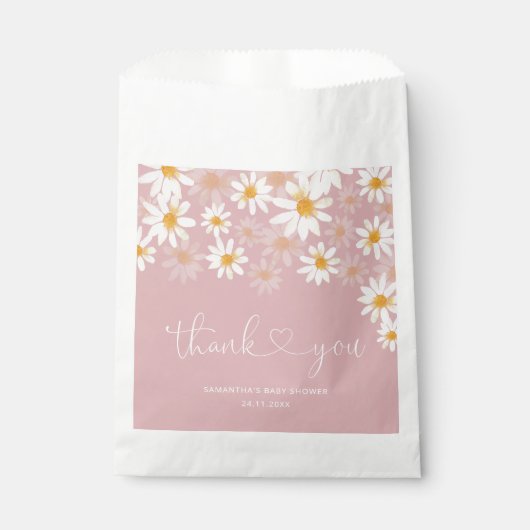 ほこりっぽいピンクミニマルモダンリストベビーシャワーバッグ フェイバーバッグ (正面)