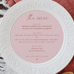 ほこりっぽいピンクミニマ結婚リスト | 丸エレガントい メニュー<br><div class="desc">円形デザインのこのミニマルなダスティピンク結婚のメニューで、あなたのテーブルに柔らかく洗練さモダンを追加。清潔なエレガントタイポグラフィと洗練されたレイアウトで、食事の選択を披露する優雅な方法を提供する。ミュートされたバラトーンは、ロマンチックなコンテンポラリーtouchを追加する。ボホモダンー、春、またはクラシックのテーマに最適結婚。完全にカスタマイズ可能なこのパステルメニューは、リハーサルのディナー、ブライダルシャワー、記念日、または誕生祝いのために美しく動作する。</div>