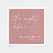 ほこりっぽいピンクリハーサルディナー スタンダードカクテルナプキン (正面)