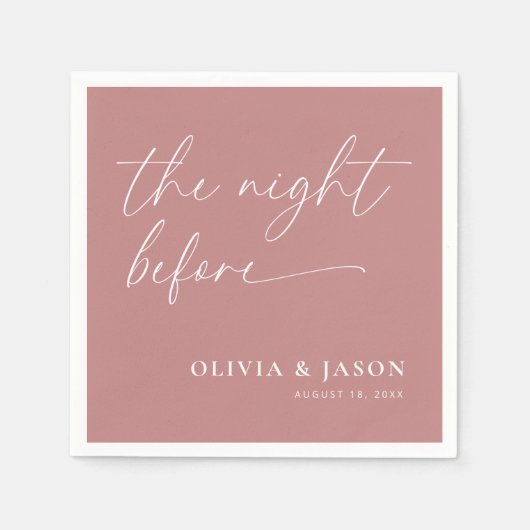 ほこりっぽいピンクリハーサルディナー スタンダードカクテルナプキン (正面)