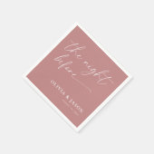 ほこりっぽいピンクリハーサルディナー スタンダードカクテルナプキン (角)