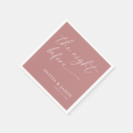 ほこりっぽいピンクリハーサルディナー スタンダードカクテルナプキン (角)