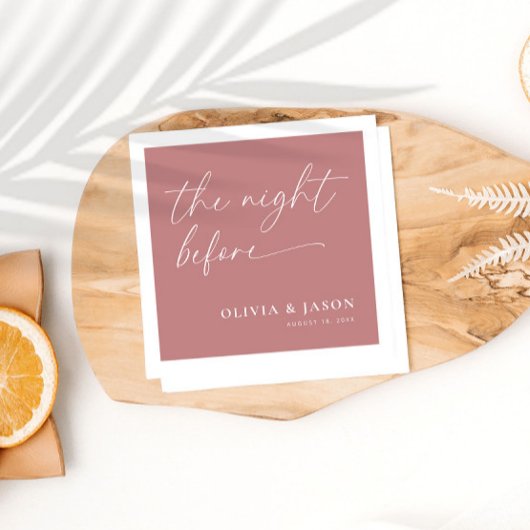 ほこりっぽいピンクリハーサルディナー スタンダードカクテルナプキン