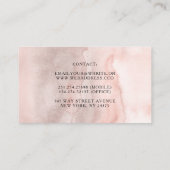 ほこりっぽいピンクローズとブルゴーニュ赤フローラヴィンテージ 名刺 (裏面)