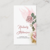 ほこりっぽいピンクローズと金ゴールドグリッターヴィンテージ エレガント 名刺 (正面)