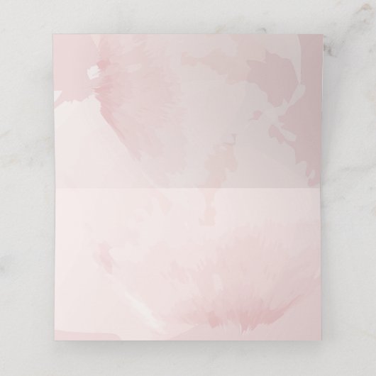 ほこりっぽいピンクローズウォーターカラー座席表 プレイスカード (内部開封)