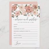 ほこりっぽいピンクローズフローラアドバイスとウィッシュズカード (正面/裏面)