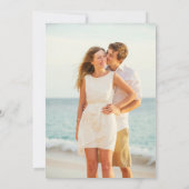 ほこりっぽいピンクローズフローラ写真金ゴールド幾何学模様 セーブザデート (裏面)