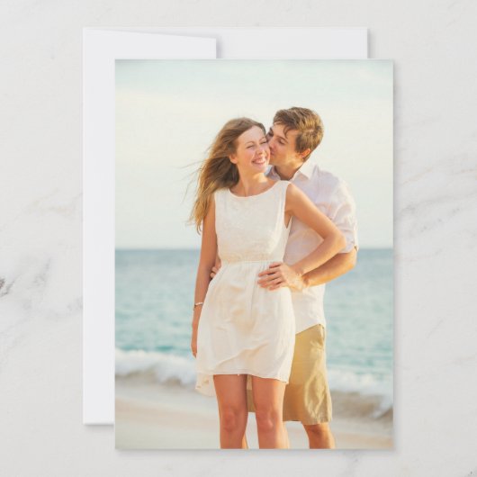 ほこりっぽいピンクローズフローラ写真金ゴールド幾何学模様 セーブザデート (裏面)