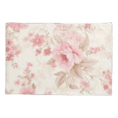 ほこりっぽいピンクローズフローラ 枕カバー (裏面)
