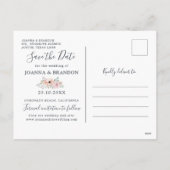 ほこりっぽいピンクローズミッドサマーフローラ保存日 シーズンポストカード (裏面)