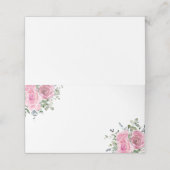 ほこりっぽいピンクローズユーカリ植物性フローラ プレイスカード (外部開封)