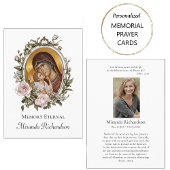 ほこりっぽいピンクローズリース写真葬式祈りの言葉カード プレイスカード