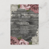 ほこりっぽいピンクローゼグレイ素朴ズ結婚詳細 エンクロージャーカード (正面)